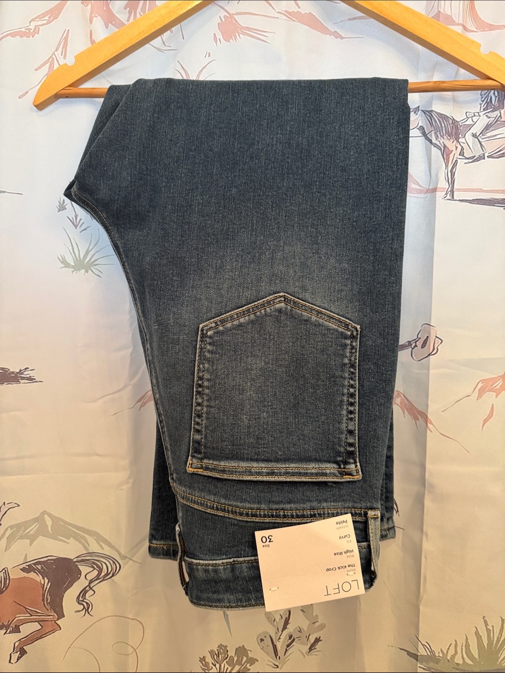 LOFT Dark Blue Wide Leg Flare Jeans